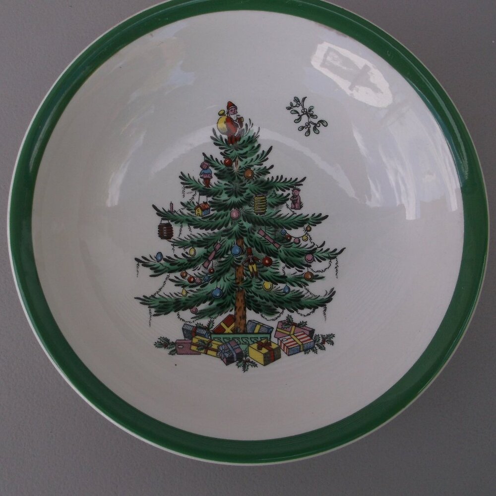 Spode Christmas Tree Plate — Holiday Ceramic Dish — Like New